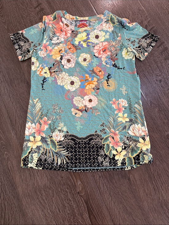 Johnny Was Tops - Johnny Was Short Sleeved Tee Millay Floral Print Small